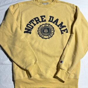 Vintage Norte Dame Champion Sweatshirt Men’s Small Yellow